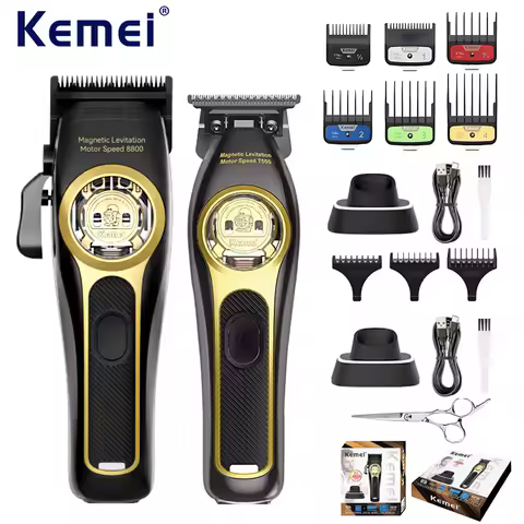 Kemei Barber Hair Clippers Professional Cordless Hair Trimmer Electric Men Finish Hair Cutting Machi