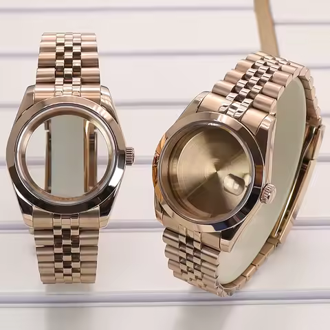 36mm 39mm watch accessories For Seiko nh35 nh34 nh36 Miyota8215 Rose Gold Watch Case Bracelet Sapphi