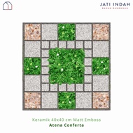 Keramik Lantai Motif Batu Rumput Emboss Matt 40x40 Atena Conferta