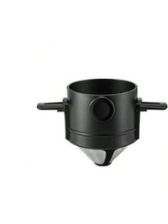 1入組不銹鋼掛耳滴咖啡壺雙層可折疊網狀濾漏斗可重複使用濾網