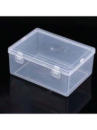 Pp雙扣長方形帶蓋空盒,透明塑膠展示盒,用於樣品展示、珠寶、茶具收納