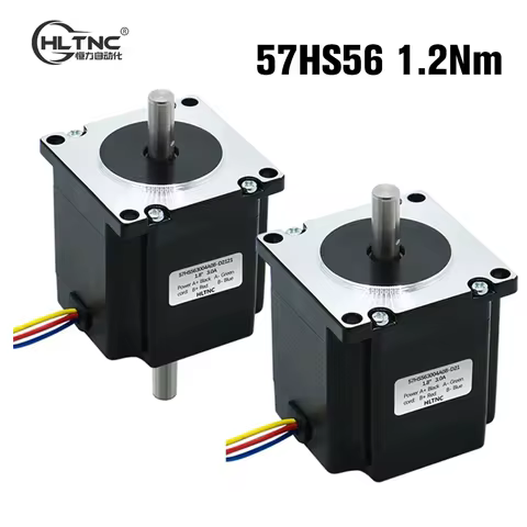 HLTNC 8mm Single Dual Shaft 57HS56 Nema23 3A 1.2Nm 180Oz-in Stepping Stepper Motor for CNC Engraving