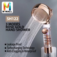 Detachable SH122 Rose Gold Small Waist Hand Shower Head Filter 3 Modes Three-speed Turbocharged with