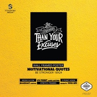 [READY STOCK] Wall Frame Poster Hand Lettering Motivational Quotes Be Stronger 18x24