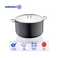 Korkmaz Doria Non-Stick Stock Pot with Lid 32cm 15L, Induction Compatible