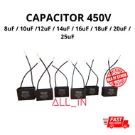 Capacitor 8UF/ 10UF/ 12UF/ 14UF/ 16UF/ 18UF/ 20UF/ 25UF 450V Capacitor Fan CBB61