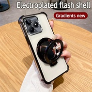 Realme C63 Plating Bracket Phone Case For Realme C63 C61 C55 C53 C51 C51S C61S Realme C63 4G 5G 2024