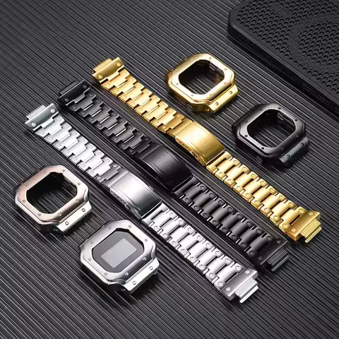 For Casio DW5600 GW-B5600 3229 small square series Modification Stainless Steel Metal Case watchband