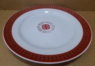 早期大同紅四方印福壽瓷盤 淺圓盤-直徑24公分