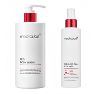 【นำเข้าจากเกาหลี】Medicube ชุดผิวกาย Cica Body Mist + Red Body Wash สูตร pH ต่ำ อ่อนโยน มีสารใบบัวบก 