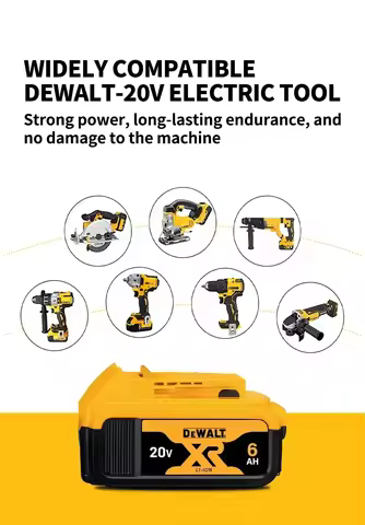Original DEWALT Battery 20V/60V 6-9.0Ah Rechargeable Li-Ion Battery ,Dewalt Tool Battery, Charger De