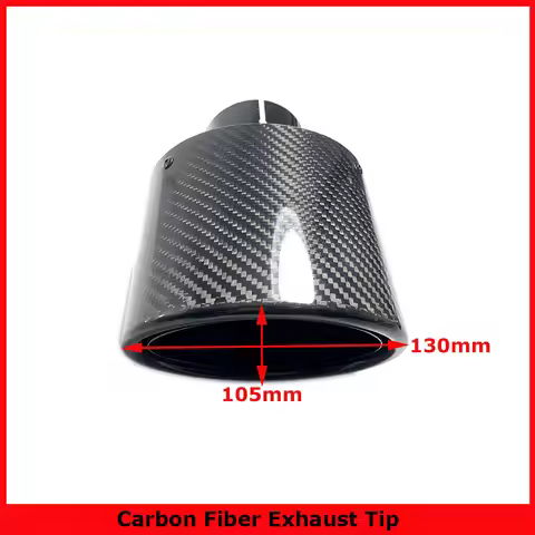 Oval Slanted Carbon black Exhaust Tips Glossy Muffler Exhaust Tip For Universal Akrapovic Carbon Muf