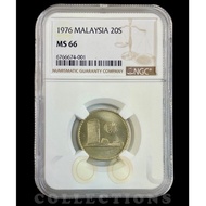 MALAYSIA 20 SEN 1976 MS 66 UNC Coin NGC®