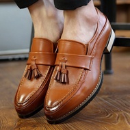WGBMens Slip-on Shoes Leather Shoes Tassel Business Kasut Loafer Oxford Shoes Formal Shoe Mens Shoes