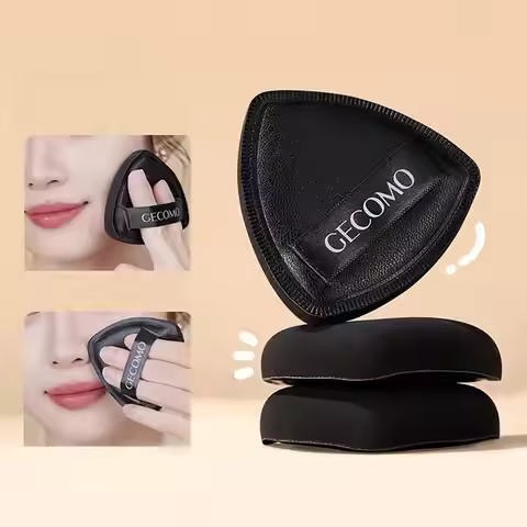 GECOMO Soft Triangular Black Powder Puff Wet And Dry Dual-use Concealer Makeup Cushion