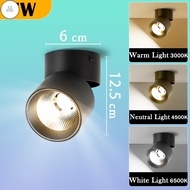 EZ Tri-color LED Downlight Foldable Lampu Siling Surface Mounted Down Light Spot Lights Ceiling Ligh