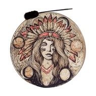 Shaman Drum Hand Drum Native American Drum with Drumstick Siberian Drum Spiritual Decor Gifts for Meditation Yoga Musical Enthusiasts original