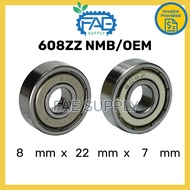608 ZZ NMB Ball Bearing 8x22x7mm 608MNZZSD35 SS608 ZZ Stainless steel 608 2Z