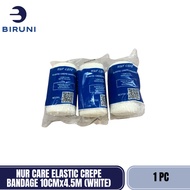 NUR CARE ELASTIC CREPE BANDAGE 10CMx4.5M (WHITE)