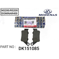 DK151085 MODENAS PULSAR NS200 RS200 / DOMINAR 400 D400 REAR DISC BRAKE PAD ORIGINAL