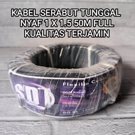SDJ KABEL NYAF 1X1.5 50M FULL CABLE TUNGGAL SERABUT BAGUS KUALITAS TERJAMIN 1 X 15 50 METER CABLE AW