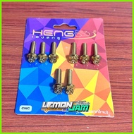 ◬ HENG AIRBOX SET with holder BOLTS (8pcs) Mio i 125 / mio soul i gt 125 / M3 - TITANIUM / CNC / GO