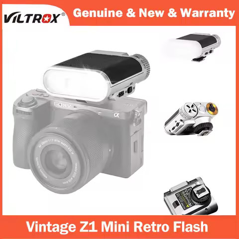 VILTROX Vintage Z1 Retro Mini Camera Flash 6500K 1100mAh Battery for Canon/Sony zv1/Sony zve10 /Rico