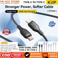 Cable TYPE C TO TYPE C 240W KiiP CTC02 Cable Data Type C to Type C 240W 5A PD Fast Charging CABLE C 