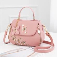 Fashionable,Minimalist,Casual,Floral Embroidery Handbag, Women's Turn Lock Decor Crossbody Bag, Fash