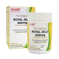 [USA]_Hi Well Premium New Zealand Bee Royal Jelly 600mg with Natural Vitamin E 300 Soft Gels Immune