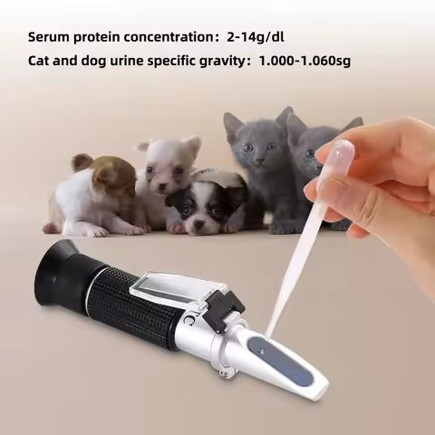 Animal Pet Refractometer Dogs Cats Urine Specific Gravity Clinical Serum Plasma Protein Hemoglobin T