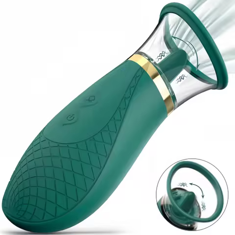 Clitoral Sucking Vibrator with 9 Lick and 3 Suction Mode Quick Orgasm Clit Tongue Stimulator Nipples