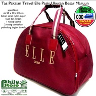 TAS TRAVEL ELLE BESAR POLOS /TAS BAJU /KOPER/TAS TENTENG ELLE Travel Bag Tas Pakaian Multifungsi 2in