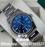 高價回收 勞力士 Rolex Oyster Perpetual 34 34mm Blue Dial 124200