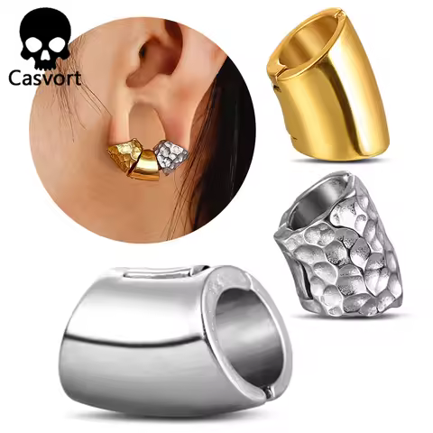 Casvort 2PCS Hot 00g Hammered Lobed Cuff Ear Gauges Plugs Ear Tunnels Stretcher Earring Clip on Cart