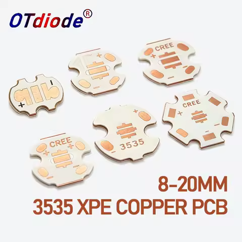 5Pcs 3535 Copper PCB Board Heatsink Plate 8/12/14/16/20mm Diameter Thermal Insulated Base for XPE XP