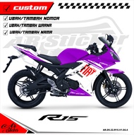 Decal Sticker Full Body Yamaha R15 V1&V2 Hologram Pelangi Chrome - Decal stiker Motor R15 V1&V2 - D5
