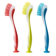 Seas 3Pcs Suction Cup Dish Brush With Long Handle for Effortlessly Kitchen Cleaning