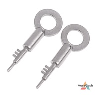 [AuraGesh] Home Security Replacement Keys Stainless Steel 3-Tooth Lock Key Blank Universal - Bathroo