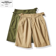 OKONKWO Vintage Gurkha Bermuda Shorts Men Loose Fit 5 Inch Half Pants British Military Style