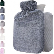 500ML/1000/ML2000ML Hot Water Bottle With Luxury Cosy Faux Fur Cover, Leakproof Large Hot Water Bag