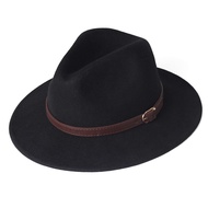 FURTALKหมวกสักหลาดสำหรับผู้หญิงผู้ชาย100% ผ้าขนสัตว์ออสเตรเลียหมวกปีกกว้างปีกกว้างหมวกVintage Jazzหมวกสักหลาดหมวกคู่ฤดูหนาวChapeau Femme