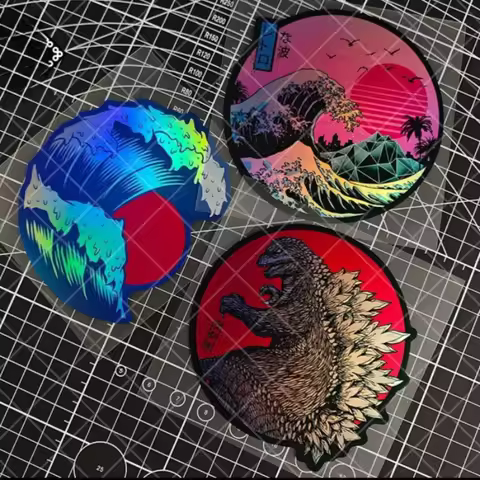 Cartoon Anime G-Godzilla Sticker Electric Motorcycle Windshield Waterproof Decoration Sticker Surpri