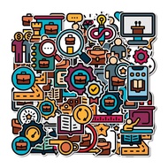 50 PCS Career Development Flat Stickers Waterproof StickerDesign – Ideal to Protect and Decorate Lap