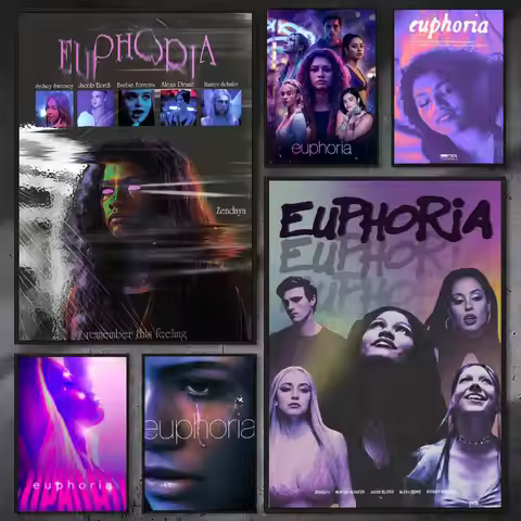 E-Euphoria Movie Poster Waterproof Sticky Wall Art Print For Bedroom Living Room Hallway Bar Home De