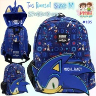 The Hedgehog Boys' Sonic Bag / Boy's School Backpack Sonic Backpack School Boy's/ - Bag size M (+Hat