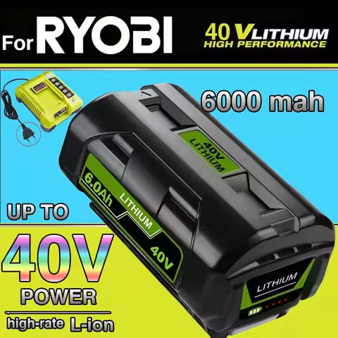For Ryobi 6.0Ah Li-Ion Rechargeable Battery 40V Cordless Power Tools Battery OP4060A OP4040 OP40501 