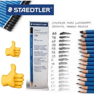 Staedtler Mars Lumograph  (12pcs)  100 B HB 2B 3B 4B 5B 6B 7B 8B 9B 10B 11B 12B F H 2H 3H 4H 5H 6H 9