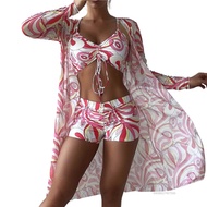 ผู้หญิง 3 ชิ้นชุดว่ายน้ำ Push Up บิกินี่แขนยาว Beach Cover Up เหมาะสำหรับวันหยุด Pool Party RTT-TH