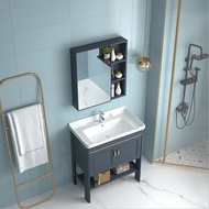 Pool Aluminum Simple Washbasin Combination Cabinet Toilet Small Apartment Space Washbasin Floor-stan